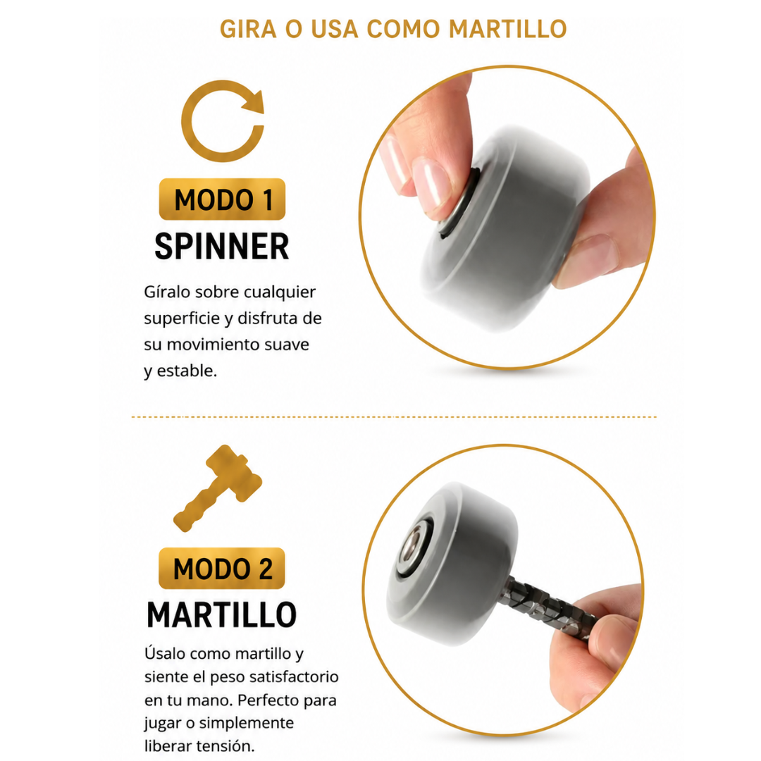 Thunder Spin Fidget Spinner Martillo Nórdico 2 en 1